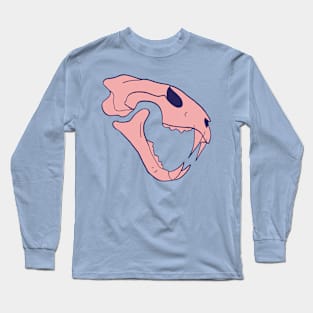 Tiger Skull Pink Long Sleeve T-Shirt